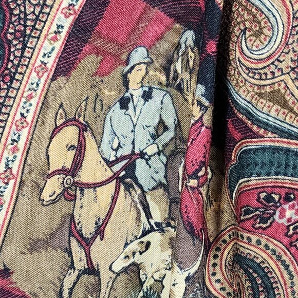 D'Allairds VTG Paisley Country Scene Pleated Front Midi Skirt - Picture 3 of 7